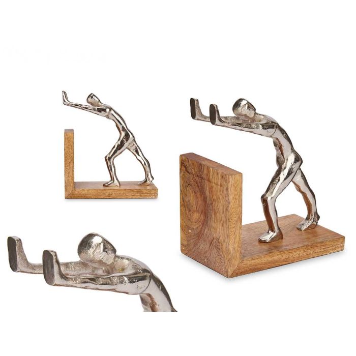 Figura Decorativa Posalibros Plata y Madera Giftdecor 16.5x18.5x9.5 cm (6 Unidades) Figura Decorativa Posalibros Plata y Madera Giftdecor 16.5x18.5x9.5 cm (6 Unidades)