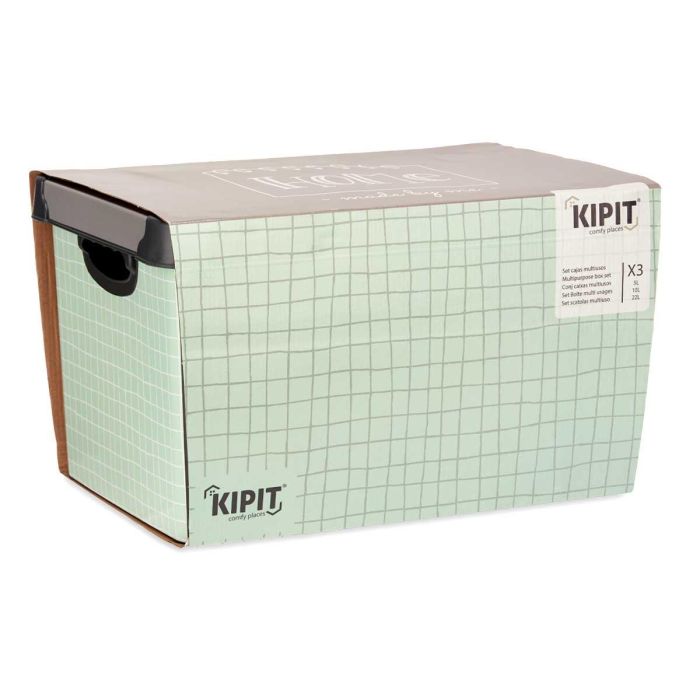 Kipit Set 3 Pzs Cajas Plástico Estampado Home 39x29x23.5 cm 2