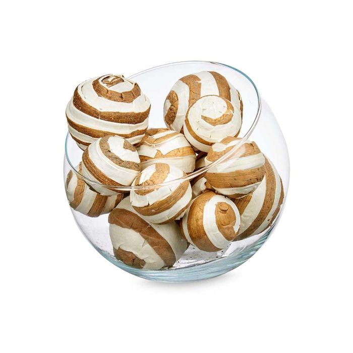 Set de 3 Bolas Decorativas Giftdecor - Madera y Fibra Natural, 14x31x10 cm, Blanco y Marrón (12 Unidades) 3 Set de 3 Bolas Decorativas Giftdecor - Madera y Fibra Natural, 14x31x10 cm, Blanco y Marrón (12 Unidades) 3