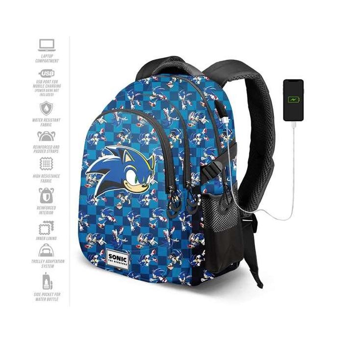 Karactermania Mochila Sonic Run. Plus FAN Action 44x34x21 cm, Gran Capacidad, 3 Compartimentos, Bolsillo USB, Ripstop, Azul 8 Karactermania Mochila Sonic Run. Plus FAN Action 44x34x21 cm, Gran Capacidad, 3 Compartimentos, Bolsillo USB, Ripstop, Azul 8