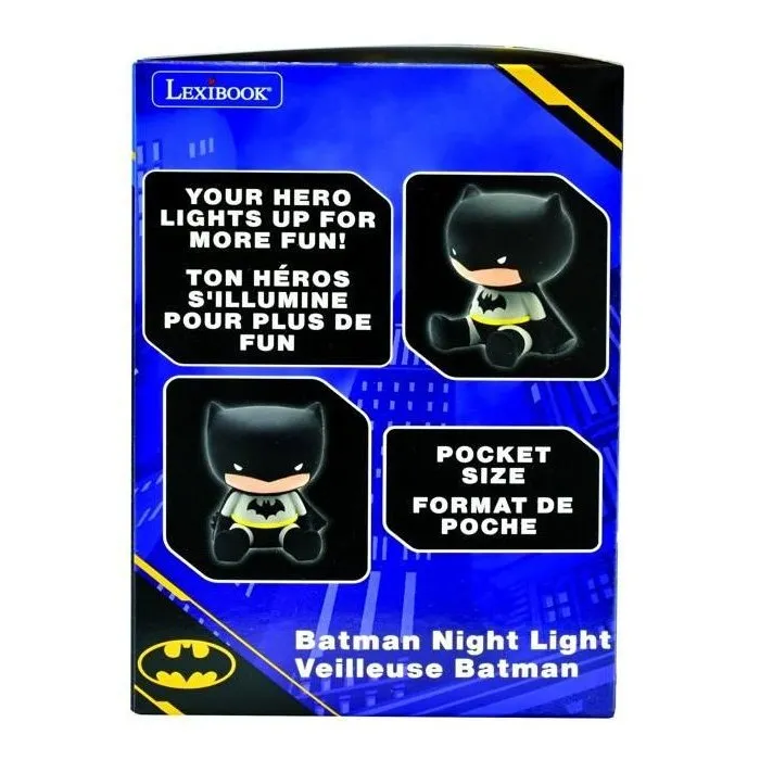 Lexibook Lámpara de Noche 3D Batman con LED y Cambio de Color, Diseño de Batman, Material Antigolpes para Niños, Altura 13cm 5