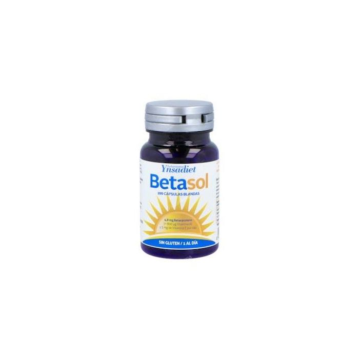 YNSADIET Betasol Betacaroteno para el Mantenimiento de la Piel con Vitamina A y E Natural, 100 Perlas