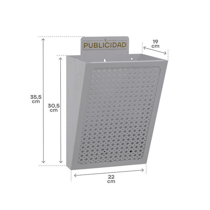Arregui E2302 Cesta de Publicidad de Acero Plateado para Exterior 22 x 19 x 35,5 cm 1