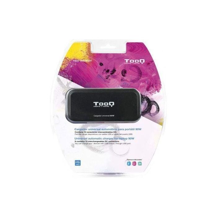 Cargador de Portátil TooQ TQLC-90BS02AT/ 90W/ Automático/ 12 Conectores/ Voltaje 12-20V/ 1 USB 4 Cargador de Portátil TooQ TQLC-90BS02AT/ 90W/ Automático/ 12 Conectores/ Voltaje 12-20V/ 1 USB 4