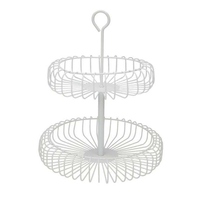 Frutero Versa Blanco Metal Acero 32 x 37 x 32 cm 0 Frutero Versa Blanco Metal Acero 32 x 37 x 32 cm 0