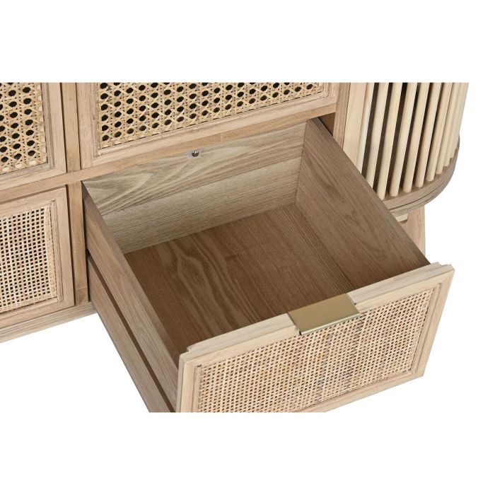 DKD Home Decor Cajonera Scandi 6 Cajones y 2 Puertas Abeto Ratán Natural Dorado 120 cm Ancho x 40 cm Fondo x 80 cm Alto 5 DKD Home Decor Cajonera Scandi 6 Cajones y 2 Puertas Abeto Ratán Natural Dorado 120 cm Ancho x 40 cm Fondo x 80 cm Alto 5