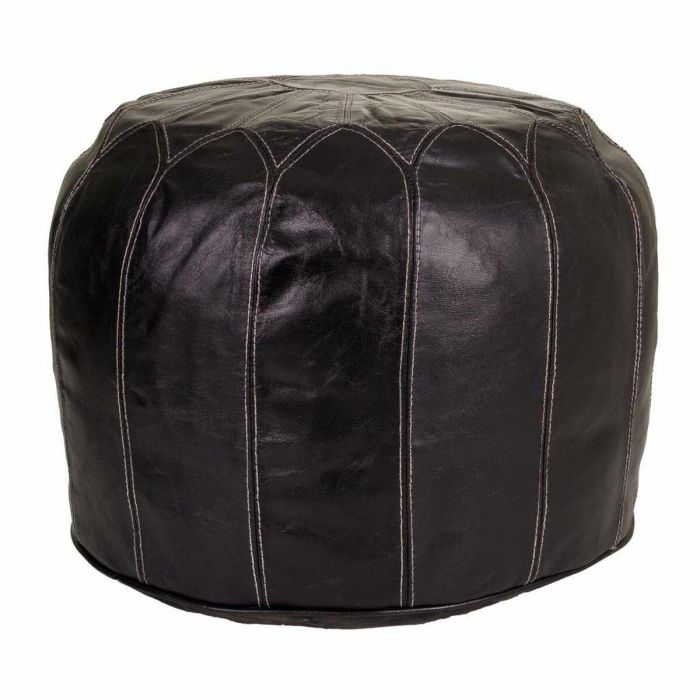 Puff Alexandra House Living Negro Cuero 48 x 35 x 48 cm