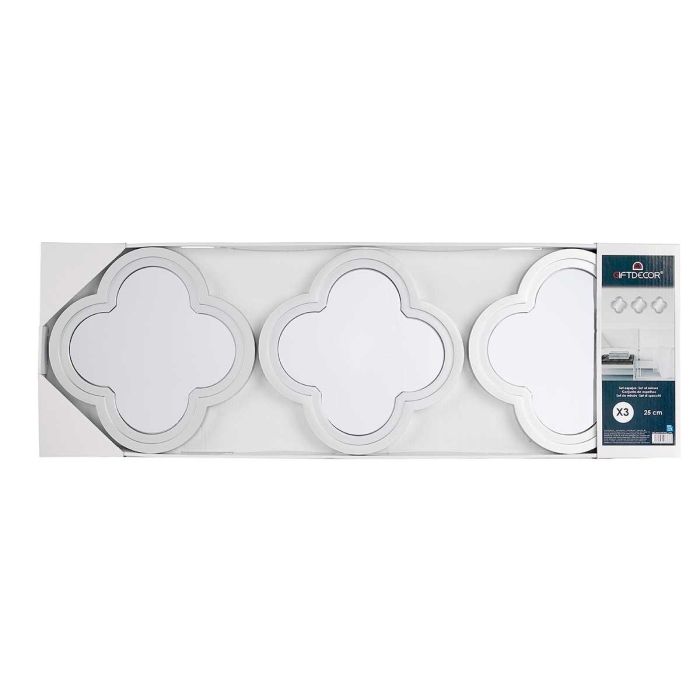 Set 3 Espejos Plastico Flor Plateado Giftdecor 78X26CM (6 Unidades) 2 Set 3 Espejos Plastico Flor Plateado Giftdecor 78X26CM (6 Unidades) 2