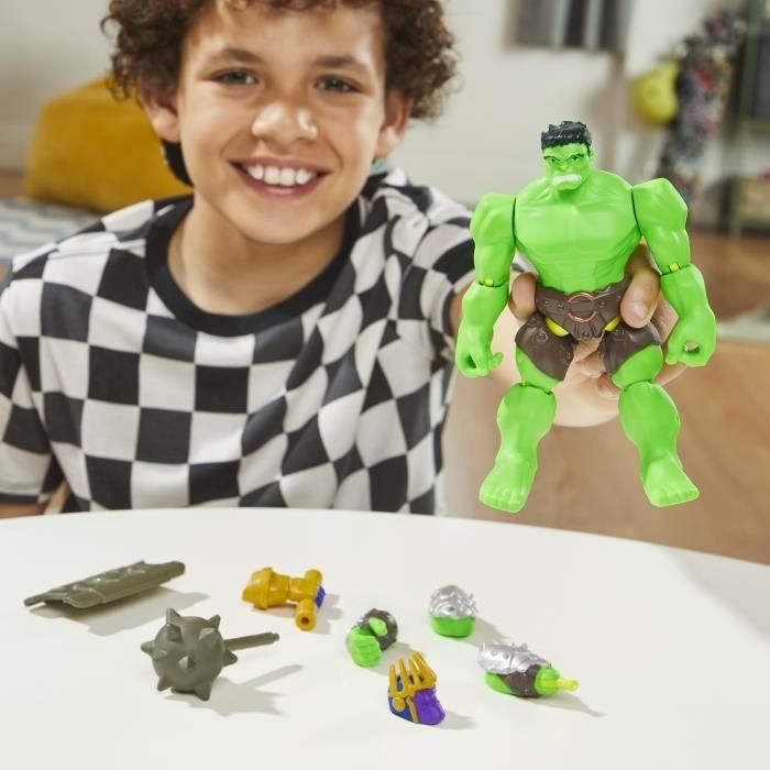 Figura de acción de lujo de Hulk personalizable de Marvel Avengers de MixMashers para mezclar y combinar con accesorios 2