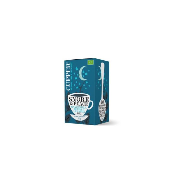 CUPPER Snore Peace Infusión de Manzanilla, Lavanda y Melisa Bio - 20 Bolsitas
