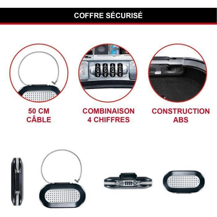 MASTER LOCK Mini baúl de viaje portátil con cable de seguridad - Negro 3 MASTER LOCK Mini baúl de viaje portátil con cable de seguridad - Negro 3