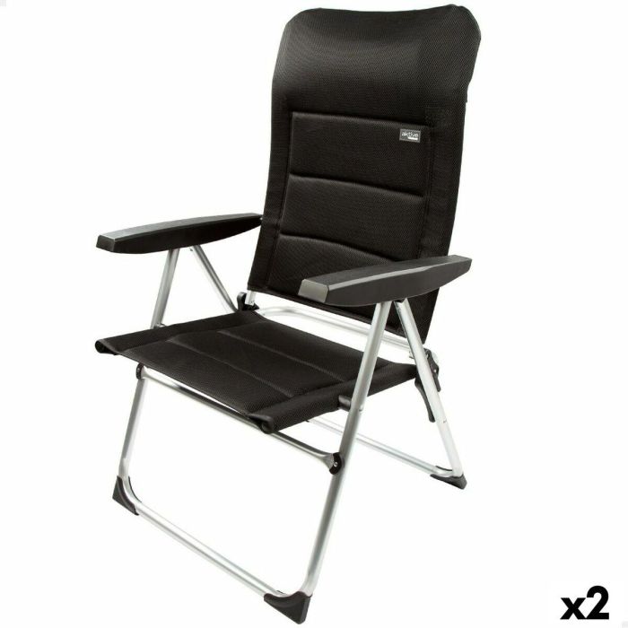 Silla de Playa Aktive Deluxe Plegable Negro 49 x 105 x 59 cm (2 Unidades) Silla de Playa Aktive Deluxe Plegable Negro 49 x 105 x 59 cm (2 Unidades)