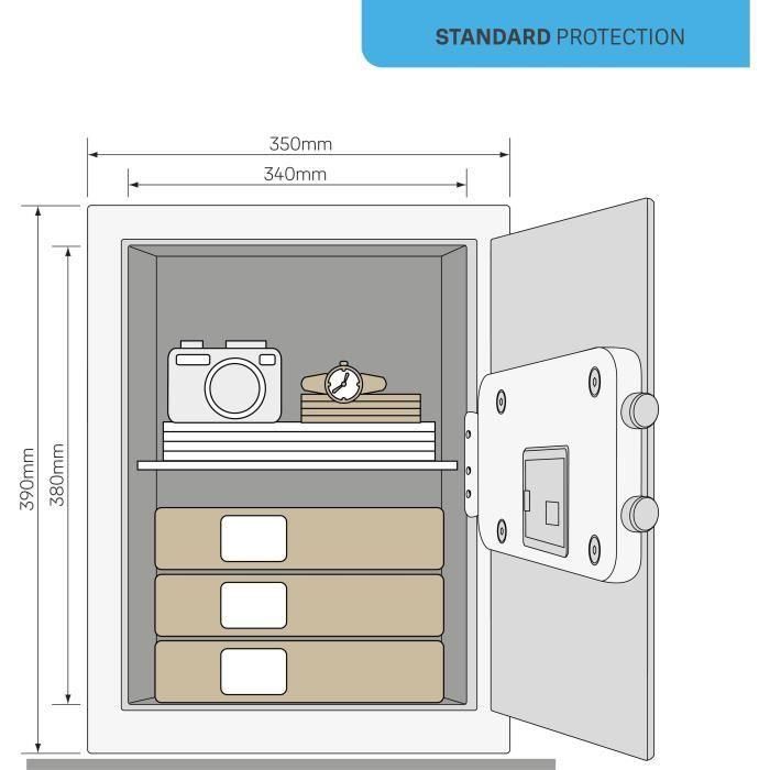 Caja Fuerte Electrónica con Alarma - YALE - YEC/390/DB2 - Grande 40L - 39x35x36cm 2