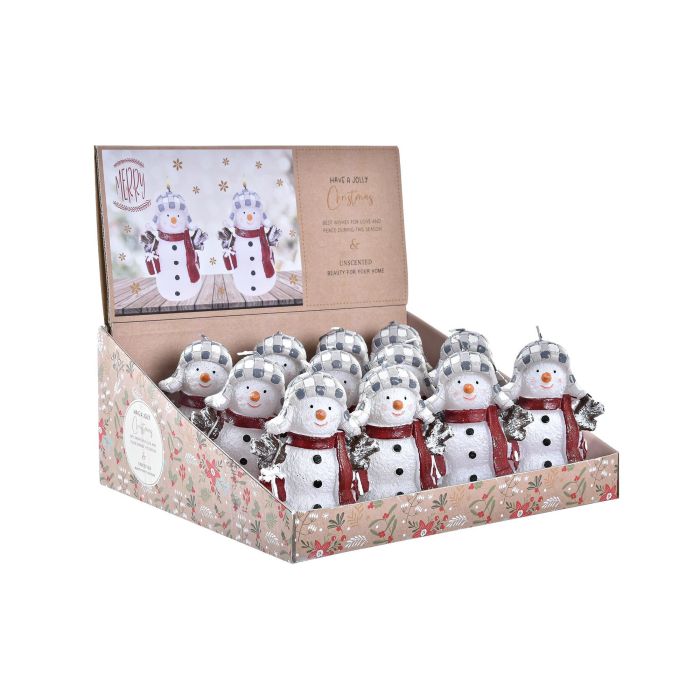 DKD Home Decor Vela de Navidad Muñeco Alpina de Cera Blanco y Rojo 5x10x7.5 cm - Pack 12 Unidades 1 DKD Home Decor Vela de Navidad Muñeco Alpina de Cera Blanco y Rojo 5x10x7.5 cm - Pack 12 Unidades 1