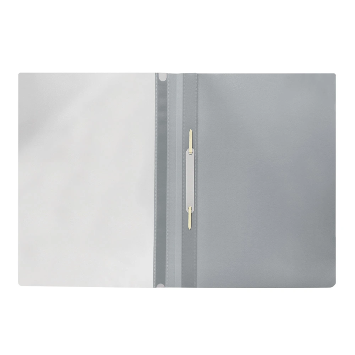 Q-connect Carpeta Dossier Fastener Plástico DIN A4 Gris PVC Transparente Opaca 5
