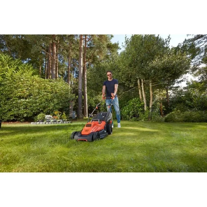 Black+Decker Cortacésped BEMW471BH-QS 1600W 38cm Ancho de Corte 45L Bolsa 600m² 1