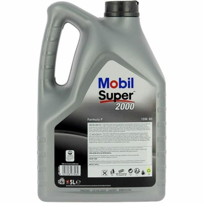 Aceite de Motor para Coche Mobil S2000 10W40 Formula-P 10W40 5 L 1 Aceite de Motor para Coche Mobil S2000 10W40 Formula-P 10W40 5 L 1