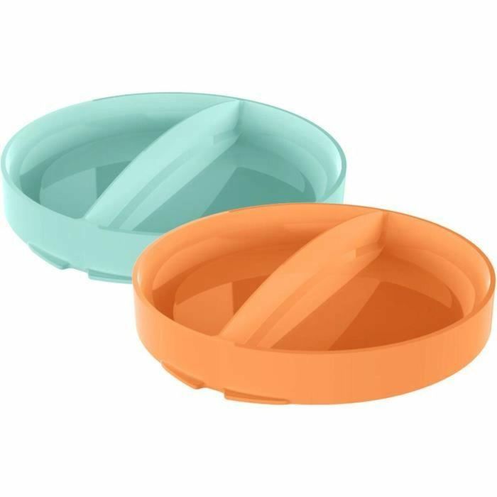 Ingenuity ING12914129401 Asiento Elevado de Aprendizaje para Comidas, Modelo Plato Twist & Dine, Naranja y Azul, Niños 6 Meses a 3 Años 2
