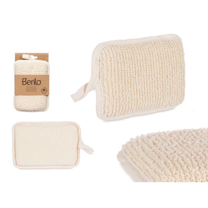 Esponja Fina Natural Berilo 11x16.5x2 cm - Algodón, Espuma, Poliéster - Blanco/Beige (24 Unidades)