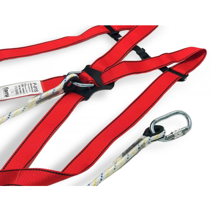 Faru Arnés anticaídas P01 Cuerda C170 Mosquetones Virola Bolsa Porta Arnés Seguridad Trabajo 2