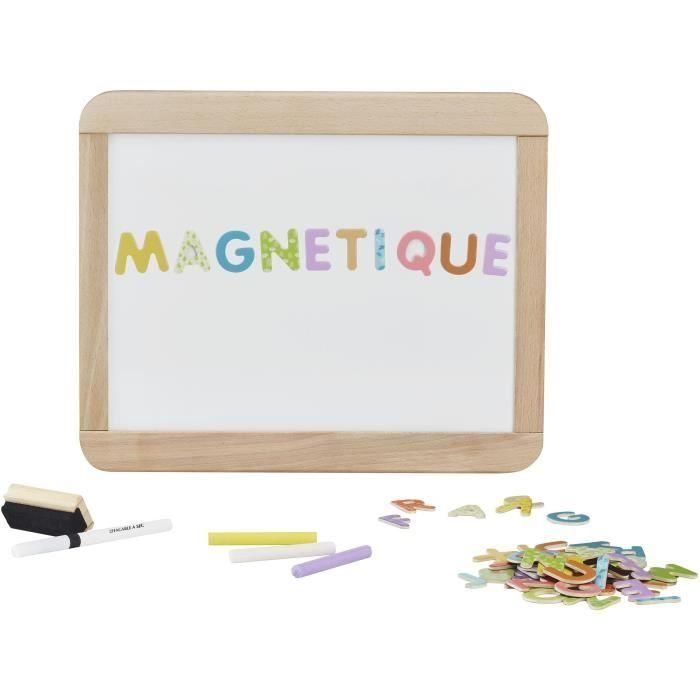 Jeujura JEU3225280881102 Pizarra Escolar de Madera Magnética Doble Cara para Tiza y Rotulador Borrable 1 Jeujura JEU3225280881102 Pizarra Escolar de Madera Magnética Doble Cara para Tiza y Rotulador Borrable 1