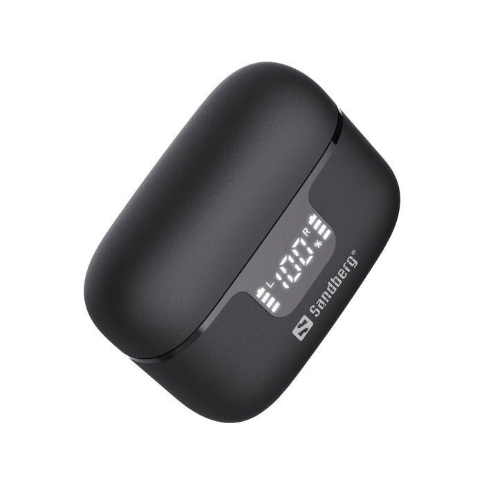 Sandberg Wireless Earbuds ANC+ENC con Cancelación de Ruido y Pantalla de Batería, Negro Sandberg Wireless Earbuds ANC+ENC con Cancelación de Ruido y Pantalla de Batería, Negro