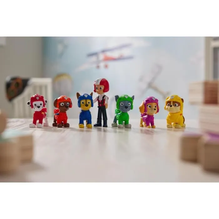 Spin Master Pack 7 Figuras Paw Patrol Air Rescue 6071499 Ryder, Chase, Marshall, Skye, Rubble, Rocky y Zuma para Niños +3 Años 4