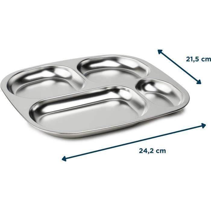 Bandeja compartimentada - THERMOBABY - 4 compartimentos - Sin BPA - Acero inoxidable 4