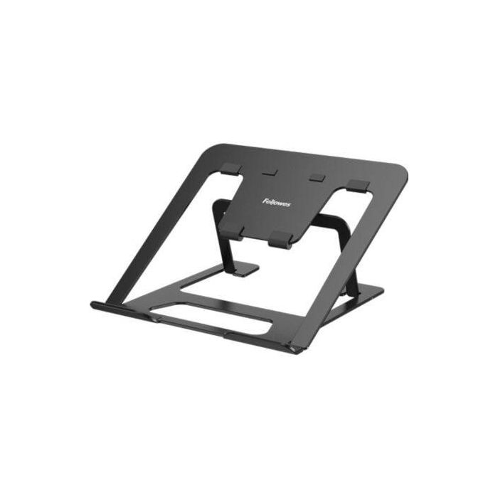 Fellowes 100138868 Soporte Elevador Portátil Alumia hasta 15" Aluminio Plegable con 6 Ajustes de Altura Ergonómico