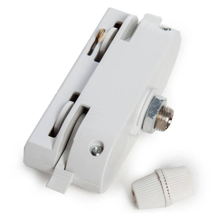 Adaptador Carril Monofásico Blanco para Luminarias Colgantes y Proyectores