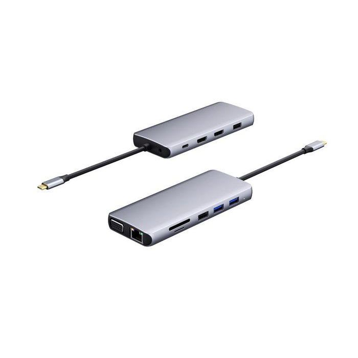 eSTUFF 12-in-1 Triple Display Mobile USB-C Hub for PC and tablets eSTUFF 12-in-1 Triple Display Mobile USB-C Hub for PC and tablets