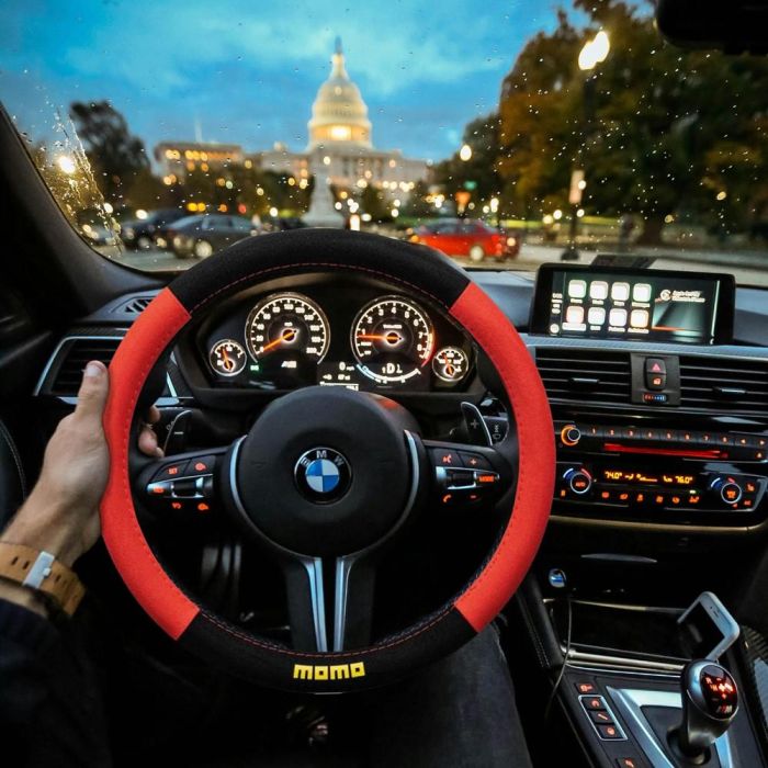 Momo MOMLSWC0EAMRB Funda Volante Easy Microfibra Rojo-Negro 38-39 cm 3 Momo MOMLSWC0EAMRB Funda Volante Easy Microfibra Rojo-Negro 38-39 cm 3