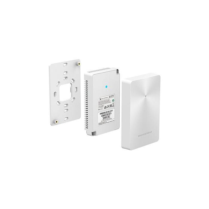Grandstream GWN7624 Access Point In-Wall, Wi-Fi 6 1733 Mbps, Dual-Band 2.4/5GHz, PoE, 4 Puertos Gigabit Ethernet, 200 Usuarios