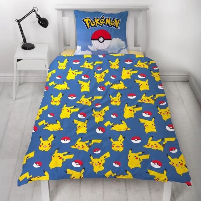Pokemon AAARQ16155 - Juego de Cama Reversible Pikachu y sus Amigos - Microfibra - 140x200 cm + Funda 63x63 cm 4 Pokemon AAARQ16155 - Juego de Cama Reversible Pikachu y sus Amigos - Microfibra - 140x200 cm + Funda 63x63 cm 4