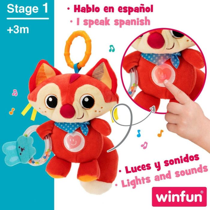 Peluche Sonajero Winfun Zorro 13,5 x 26,5 x 7,5 cm (6 Unidades) 5