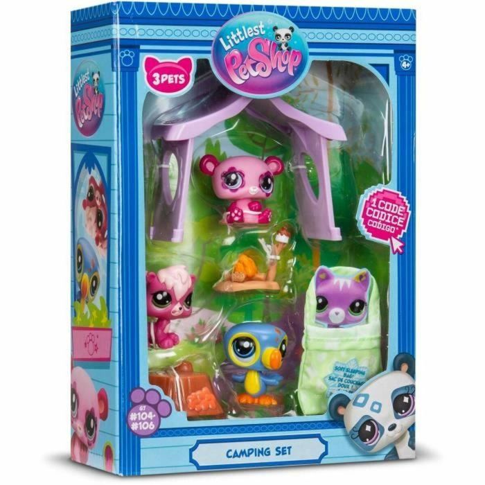 Bandai BAN3701405822873 Littlest Pet Shop Pack Temático de Camping con 3 Mascotas, Animales y Accesorios 1