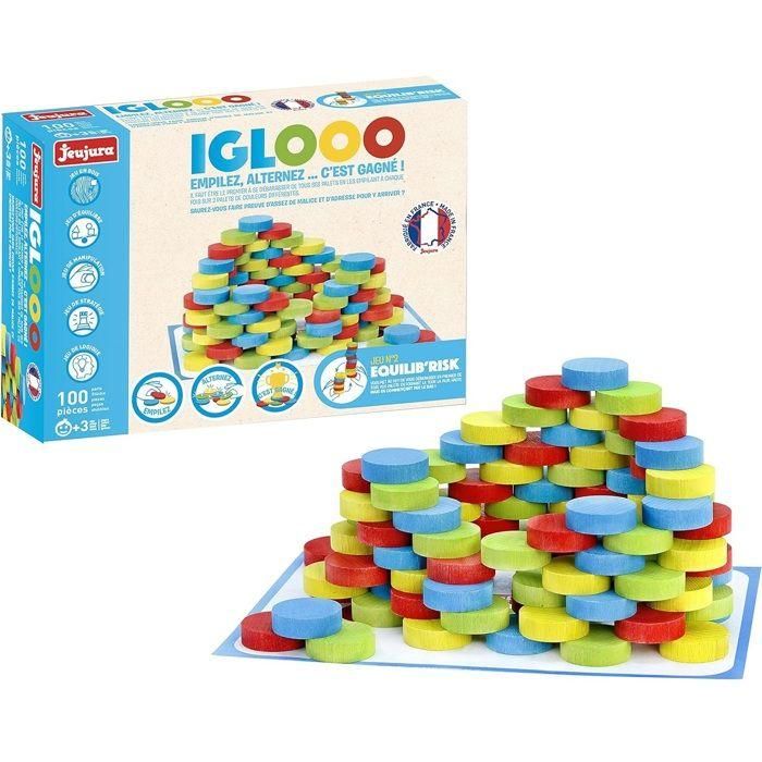 Iglooo 100 Piezas - JEUJURA - Juego de Habilidad y Lógica con Discos y Tapetes, Reglas de Juego Incluidas