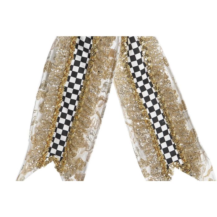DKD Home Decor Decoración Navideña Colgante Moderna con Lazo, Poliéster Dorado y Negro (6 Unidades), 46 cm Alto 1 DKD Home Decor Decoración Navideña Colgante Moderna con Lazo, Poliéster Dorado y Negro (6 Unidades), 46 cm Alto 1