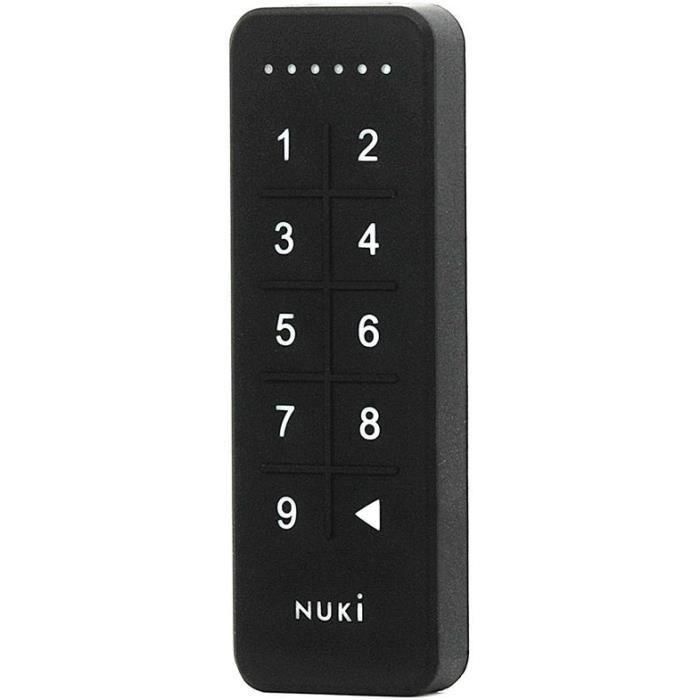 Nuki Teclado de código numérico para control de acceso sin llaves. Crea códigos personalizados para familiares, amigos, invitados – Negro