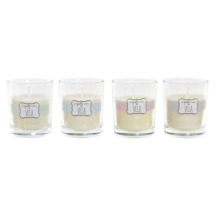 DKD Home Decor Vela Perfumada de Cera y Cristal 8x8x9 cm 30h Colores Surtidos (12 Unidades) 1