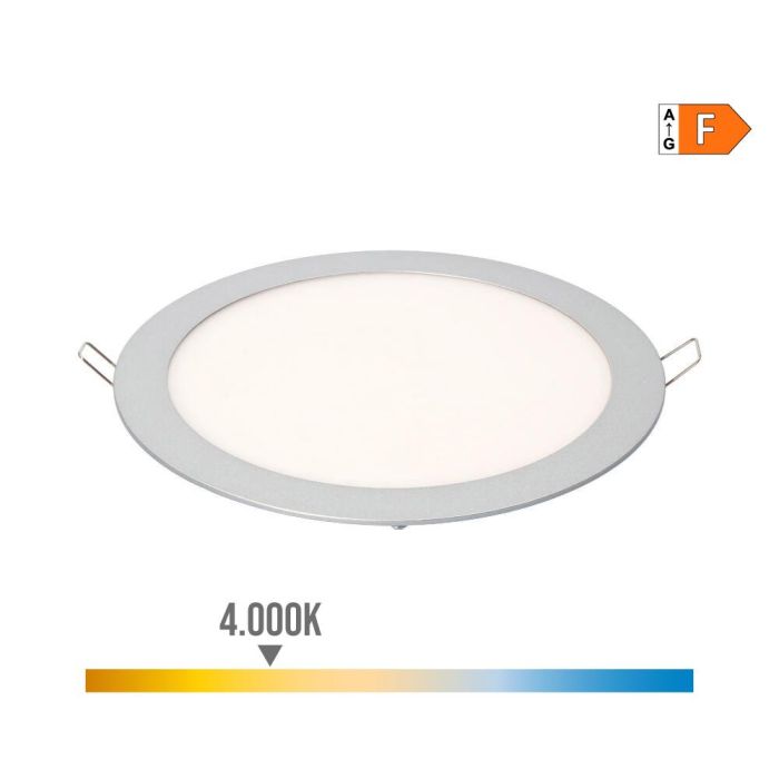 Downlight led empotrable redondo 20 W luz dia 4000 k 1500 lm cromado ø 22,5 cm