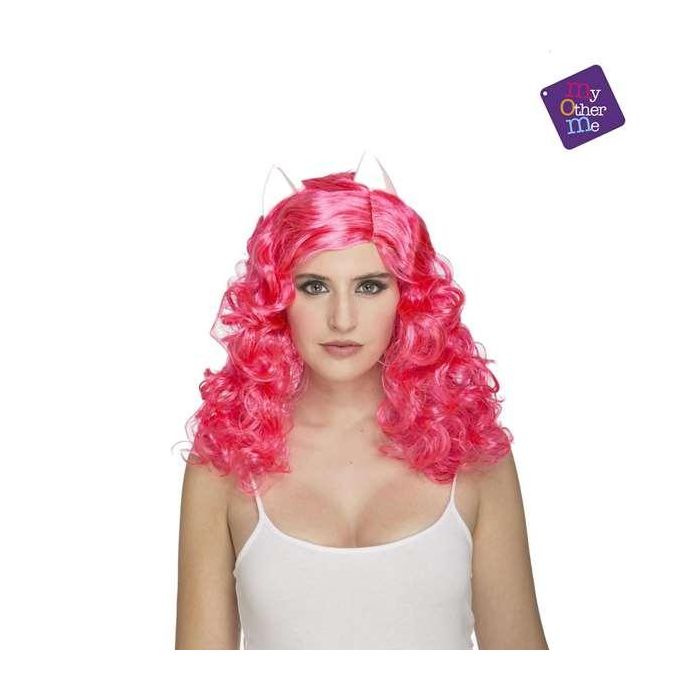 My Other Me Peluca Rizada Rosa de Gatita para Niñas a partir de 3 años 4