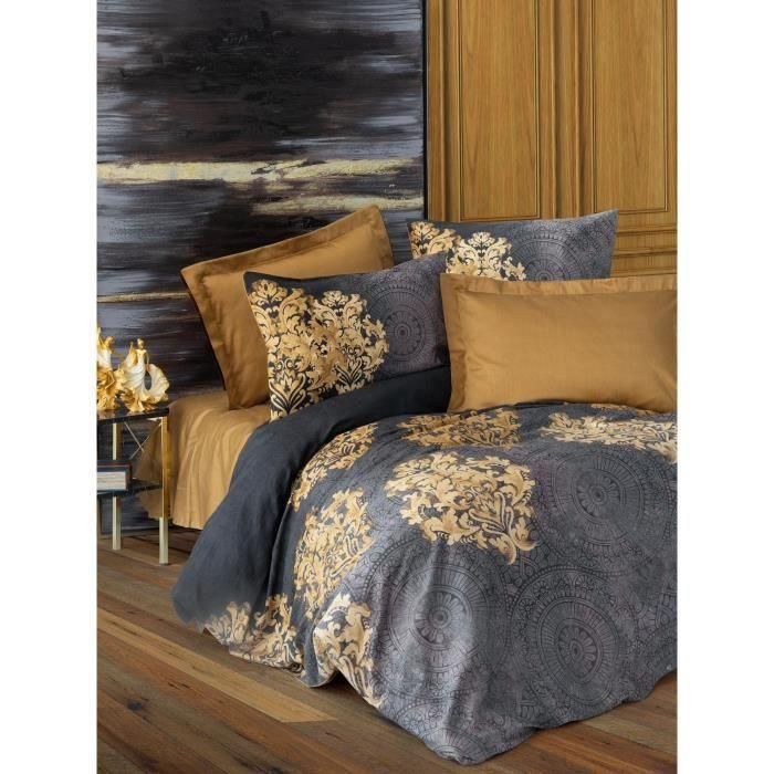 ASI8683743799763 - Juego de Cama Completo 1 Funda Nórdica 220x240cm + 2 Fundas Almohada 60x60cm 100% Algodón Satén Antracita ASI8683743799763 - Juego de Cama Completo 1 Funda Nórdica 220x240cm + 2 Fundas Almohada 60x60cm 100% Algodón Satén Antracita