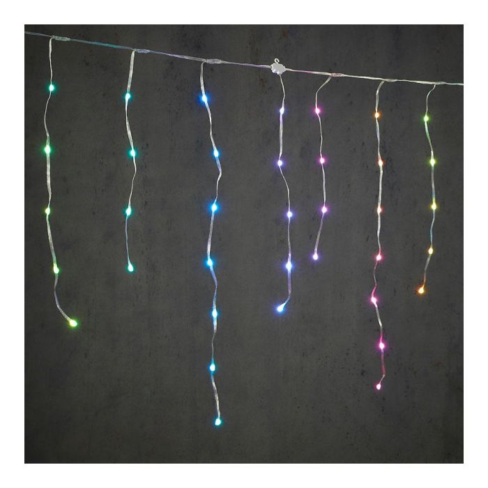 Cortina led efecto carámbano multicolor 300x70cm, 150 leds IP44, con control remoto y temporizador 0 Cortina led efecto carámbano multicolor 300x70cm, 150 leds IP44, con control remoto y temporizador 0