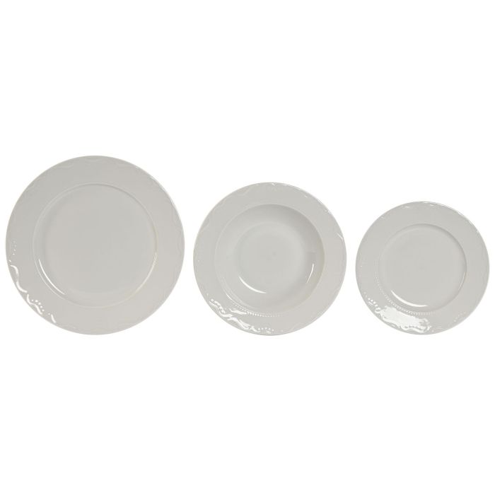 Set de Vajilla Home ESPRIT Blanco Porcelana 27 x 27 x 2 cm 18 Piezas