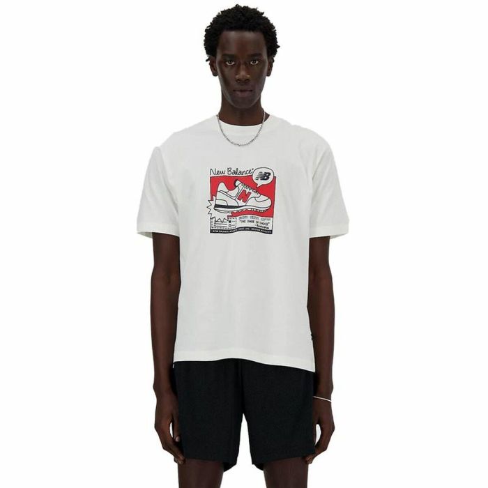Camiseta de Manga Corta Hombre New Balance MT41593 SST Blanco (XL) Camiseta de Manga Corta Hombre New Balance MT41593 SST Blanco (XL)