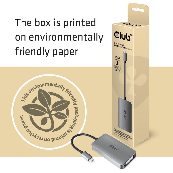 Club3D Adapter USB 3.2 Typ C > DVI-D HDCP Off activo St/Bu 1 Club3D Adapter USB 3.2 Typ C > DVI-D HDCP Off activo St/Bu 1