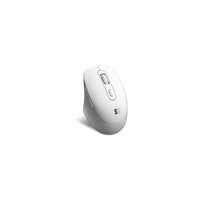 Ratón Ergonómico Inalámbrico por Bluetooth/ 2.4GHz Subblim Curve Ergo Dual Battery/ Batería recargable/ Hasta 1600 DPI/ Blanco