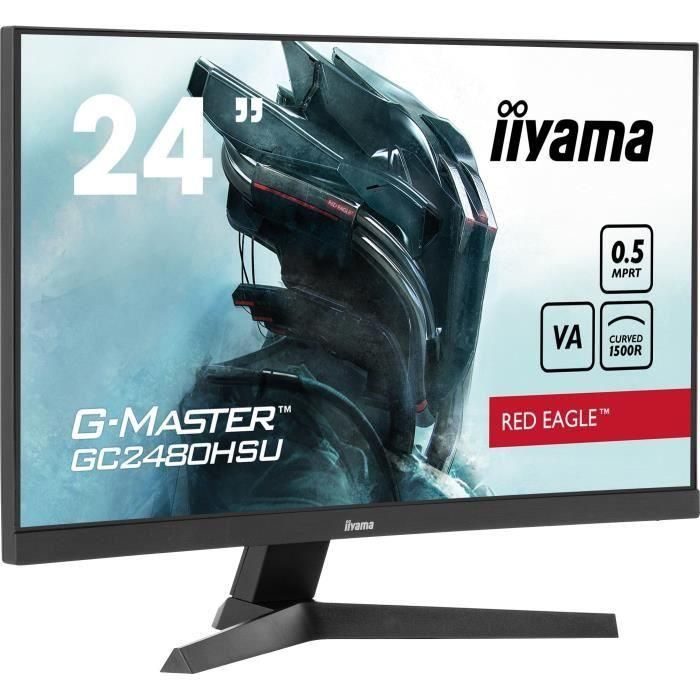 Monitor curvo para juegos de PC - IIYAMA - G-MASTER RED EAGLE GCB2480HSU-B1 - 24 - VA curvo - FHD - 0,5 ms - 180 Hz
