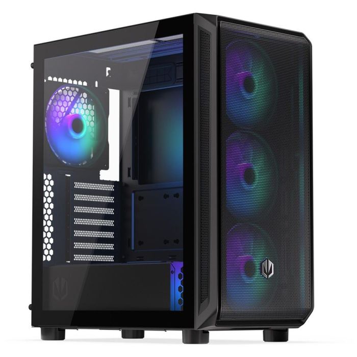 ENDORFY Arx 500 ARGB TG Black PC Gaming ATX micro ATX ITX - Caja de Ordenador con Vidrio Templado y Ventiladores ARGB 1